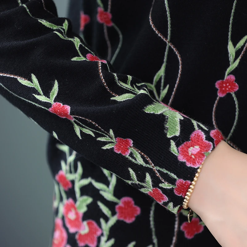 Женский вязаный кардиган YISU Повседневный Кардиган с длинным рукавом и принтом