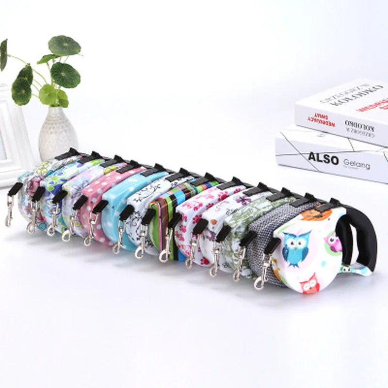 5 м Цветной Выдвижной Поводок для собак удлиняющий поводки питомцев свободные