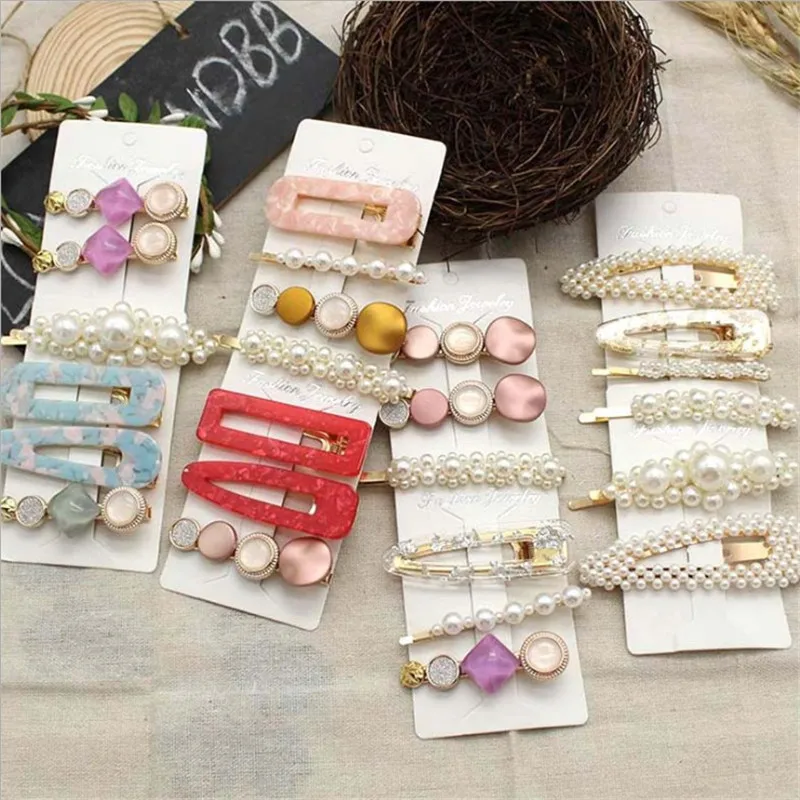 1 компл. Заколки для волос женщин девушек жемчужные полые золотые заколки женские