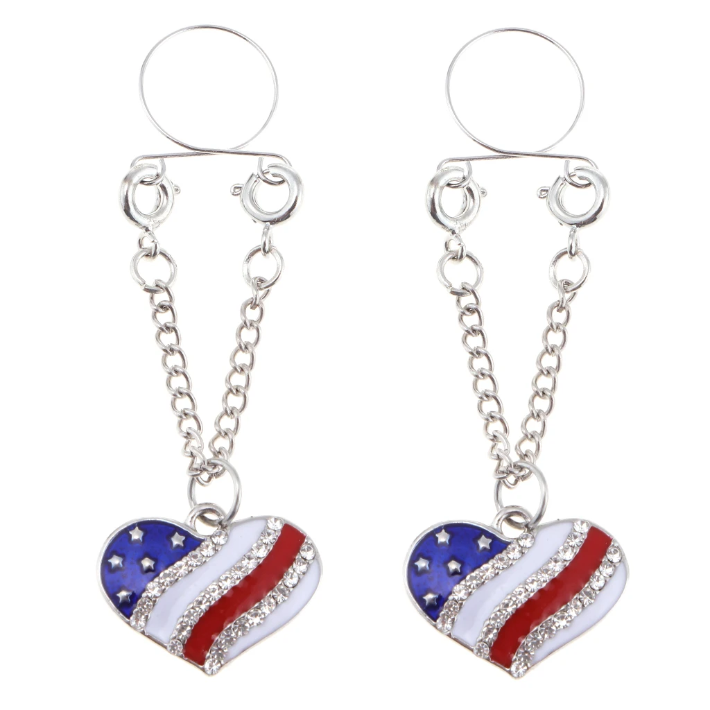 2 шт нержавеющая сталь Эмаль США американский флаг кольцо для сосков Звезда