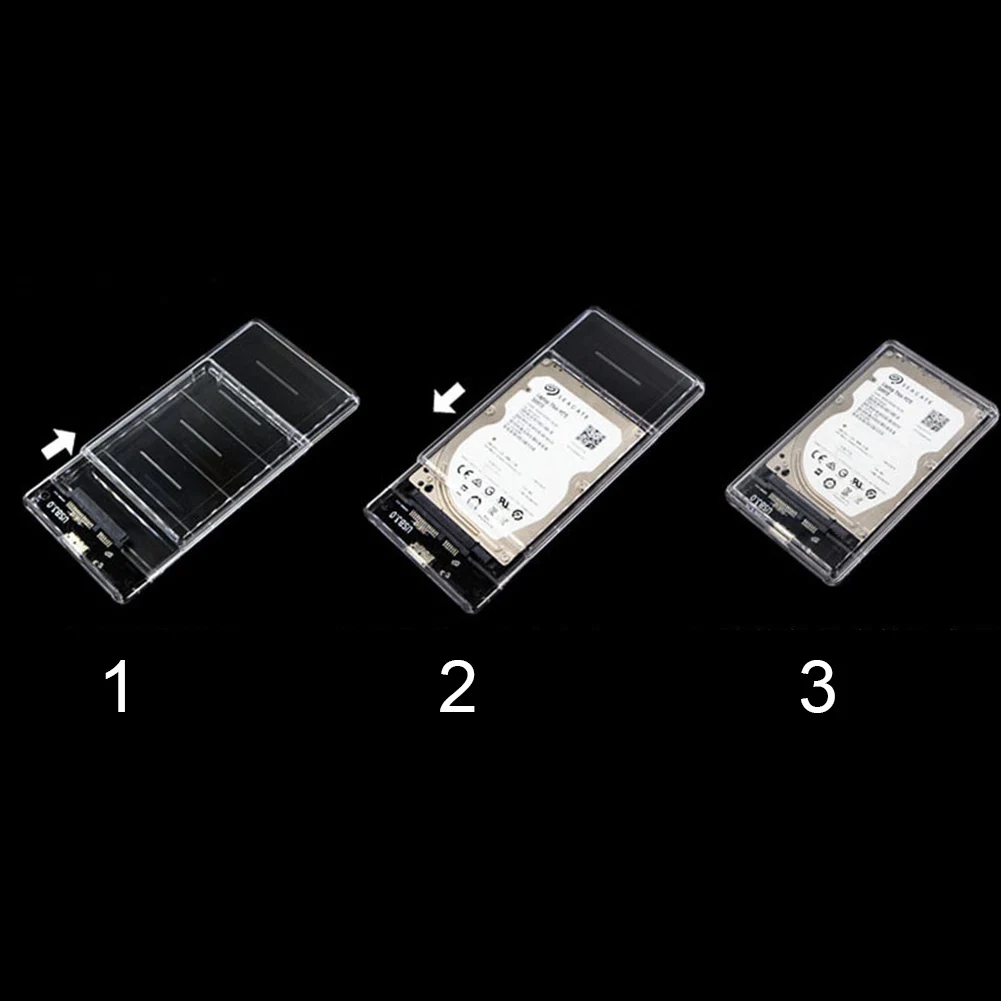 Высокая Скорость 2," USB 3,0 SATA HDD корпус SSD твердотельный накопитель внешний жесткий диск Box HDD Caddy прозрачный чехол Поддержка 2 ТБ