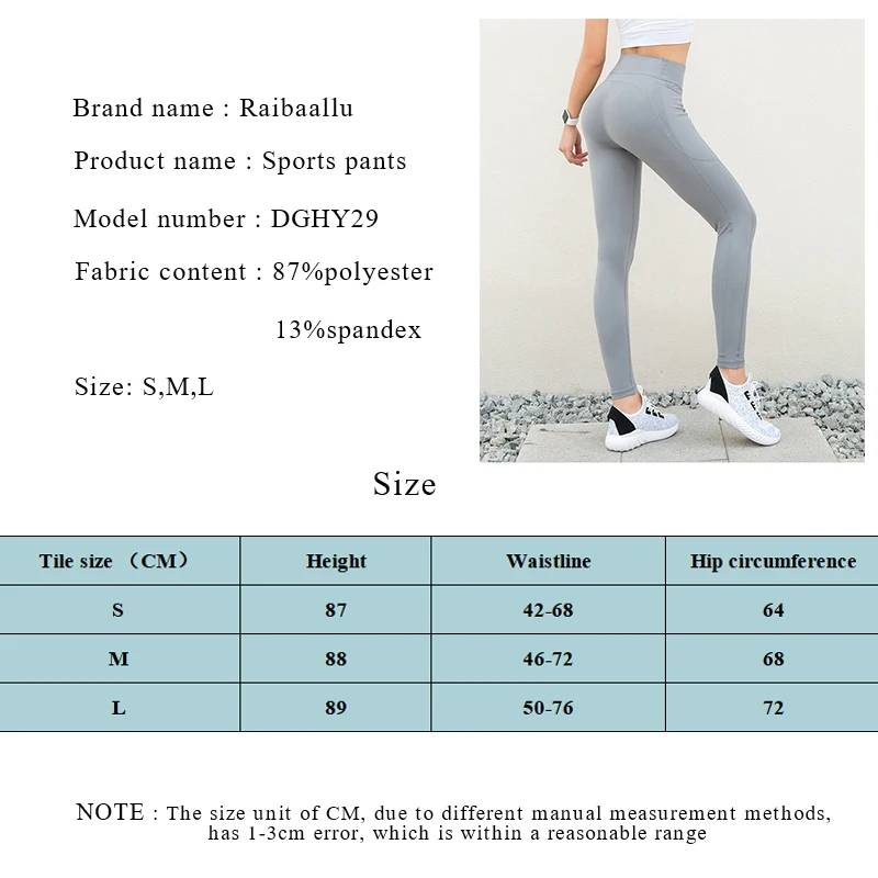 

Raibaallu Stretchy Tights Sport Leggings High Waist Hip Up Gym Fitness Jogging Pants Quick Drying Running Pants Full Length