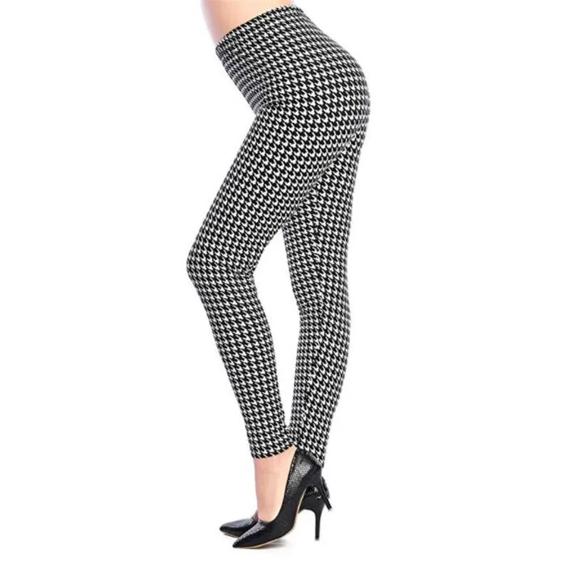 S172 Houndstooth CHSDCSI хит, леггинсы с цветочным принтом, леггинсы плюс размера, леггинсы для гитары, клетчатые Тонкие штаны, модные женские штаны в полоску - Цвет: S172 Houndstooth