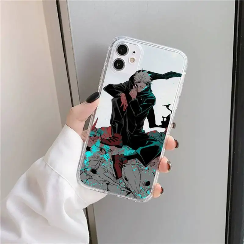 

Anime Cartoon Jujutsu Kaisen Phone Case Transparent for iPhone 11 12 mini pro XS MAX 8 7 6 6S Plus X 5S SE 2020 XR