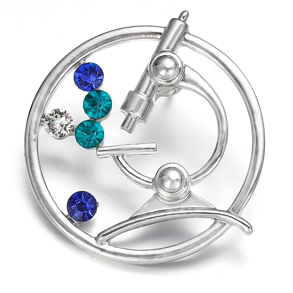 Милый Кристалл булавка металлическая брошь микроскоп медицинский модный