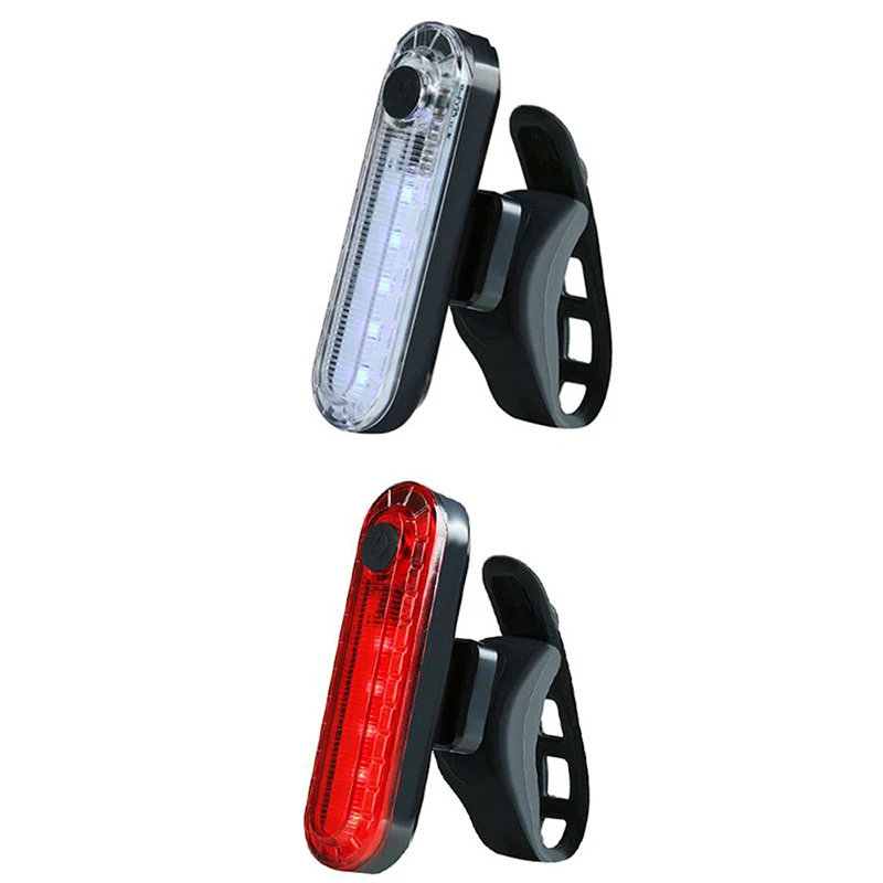 Велосипедный задний фонарь USB Перезаряжаемый 4 режима Водонепроницаемый MTB дорожный велосипедный фонарь 2 цвета горный велосипед Пластиковые сигнальные огни