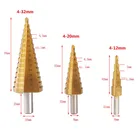 Аксессуары для ступенчатой конусной дрели с золотым титановым покрытием, 4-32 мм4-20 мм4-12 мм