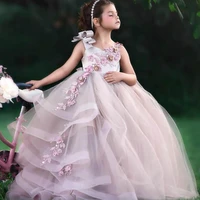 little girl wedding dresses vintage pageant dresses gowns backless sexy lace crystals flower girl dresses tulle ball gown