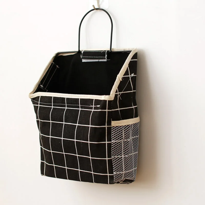 Black square MICCK настенный шкаф, подвесная сумка для книг мелочи украшения, органайзер, настенная домашняя косметика, органайзер для игрушек - Цвет: Black square