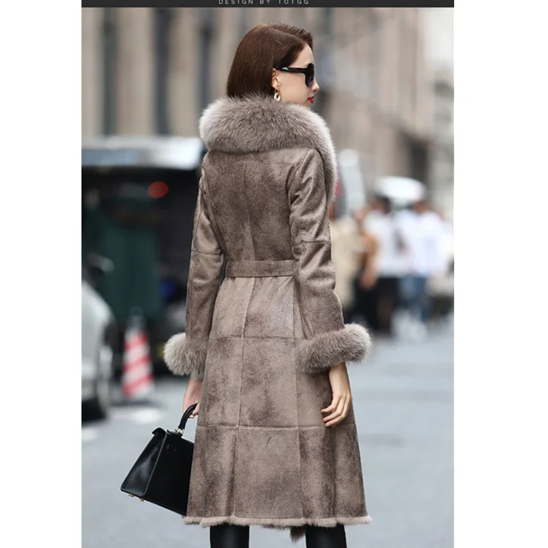 Новая женская куртка с большим воротником из лисьего меха зима 2020 Большие