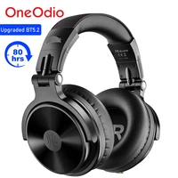 oneodio wireless headphones with microphone 80h playing time bluetooth v5 2 foldable deep bass stereo earphones for pc phone