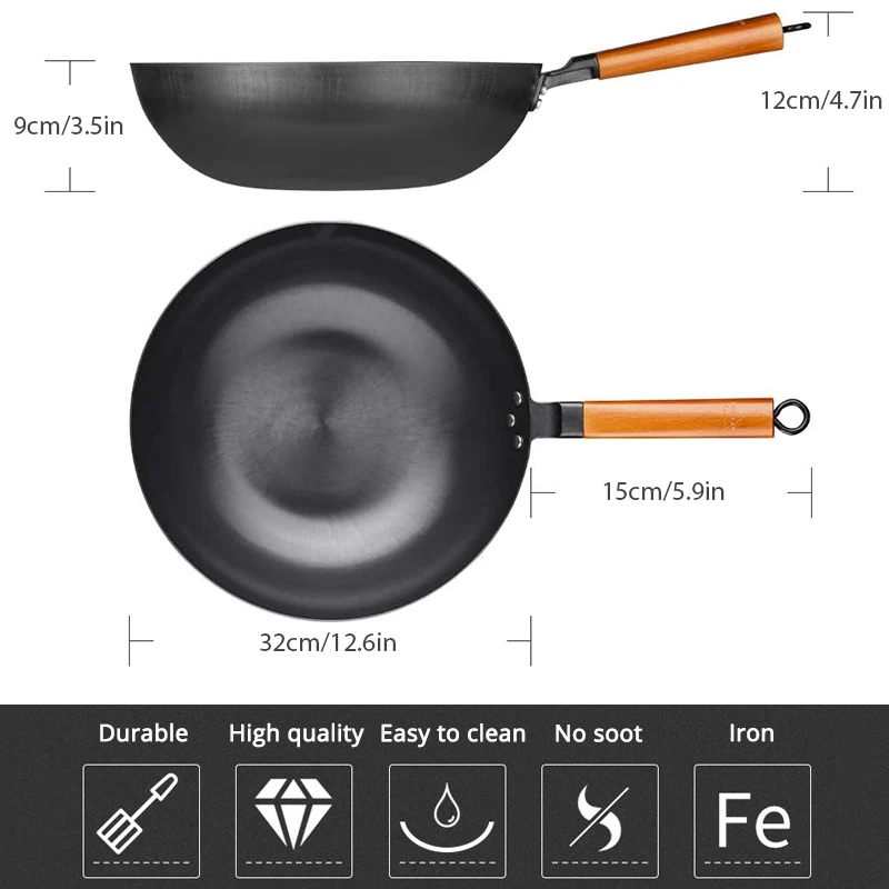 В традиционном китайском стиле ручной работы ВОК антипригарная сковорода без