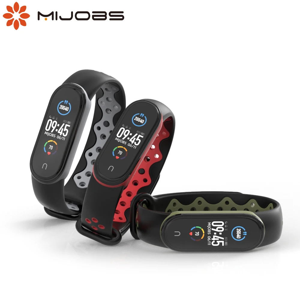 Ремешок силиконовый для Mi Band 5 спортивный Браслет Для Xiaomi умные