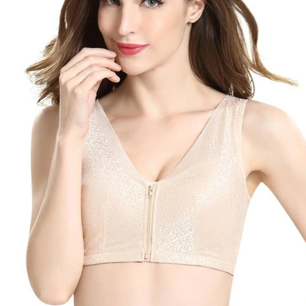 Женский спортивный бюстгальтер на молнии с кружевом полной чашкой для йоги