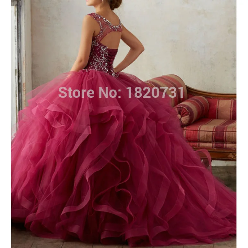 Красивое розово красное платье с завязкой на спине бусинами и блестками|dress