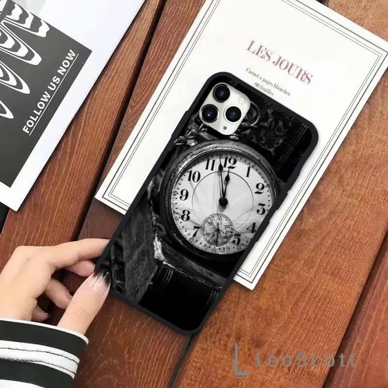 

retro aesthetic design art glitter luxury clock Phone Case for iPhone 11 12 pro XS MAX 8 7 6 6S Plus X 5S SE 2020 XR Soft