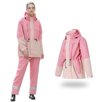 2021 unisex pink rain clothes compact cycling bicycle overall long raincoat pants travel antipioggia uomo rain clothes ll50yy
