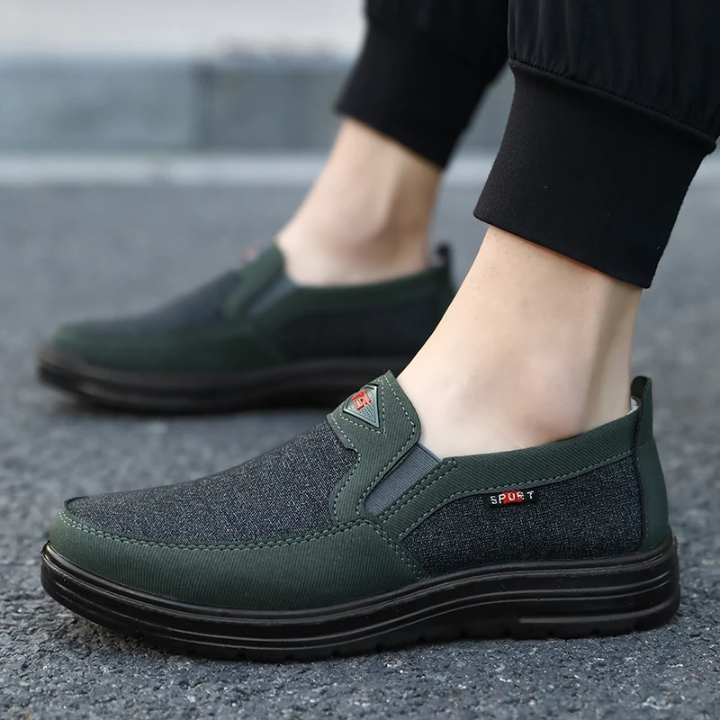 Мужские повседневные туфли PUPUDA удобные лоферы без застежки мужские кроссовки