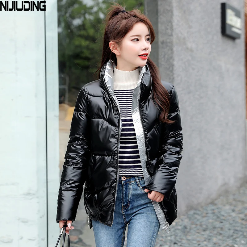 

Пуховик NIJIUDING женский короткий, свободная хлопковая куртка в Корейском стиле, с воротником-стойкой, не стрейчевый, Осень-зима