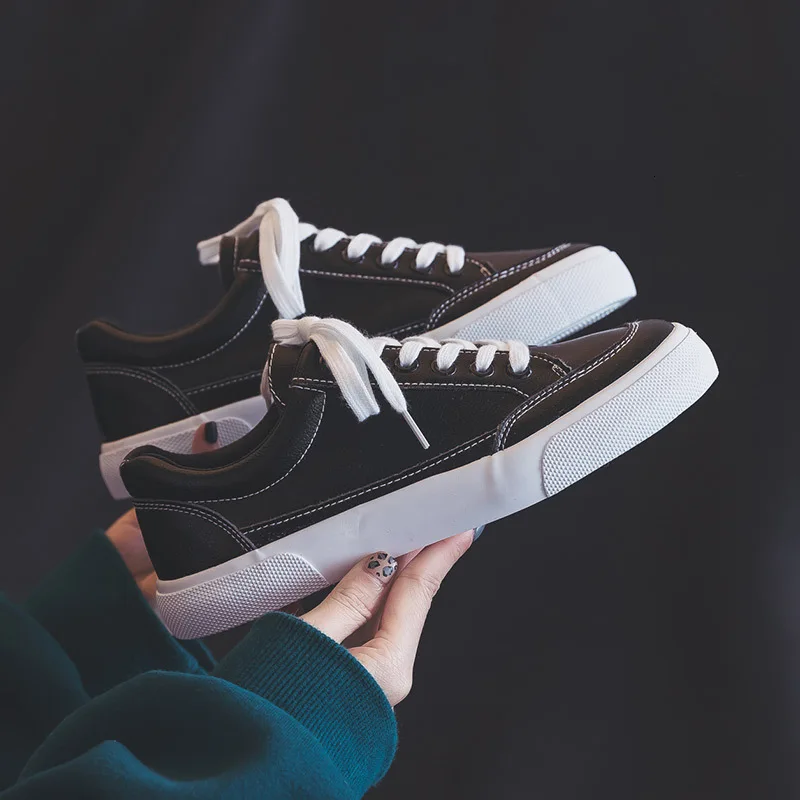 Классическая Модная Белая обувь парусиновая для женщин Вулканизированная