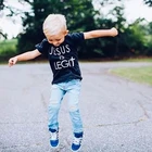 Повседневная Свободная футболка с надписью Faith Is Legit, с коротким рукавом, для маленьких мальчиков и девочек, футболка для христианина