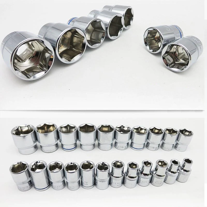 17pcs 3/8 inch Drive Socket Set 8 9 10 11 12 13 14 15 16 17 18 19 20 21 22 23 24MM Hex Wrench Head Kit 6 Points Spanner Sleeves |