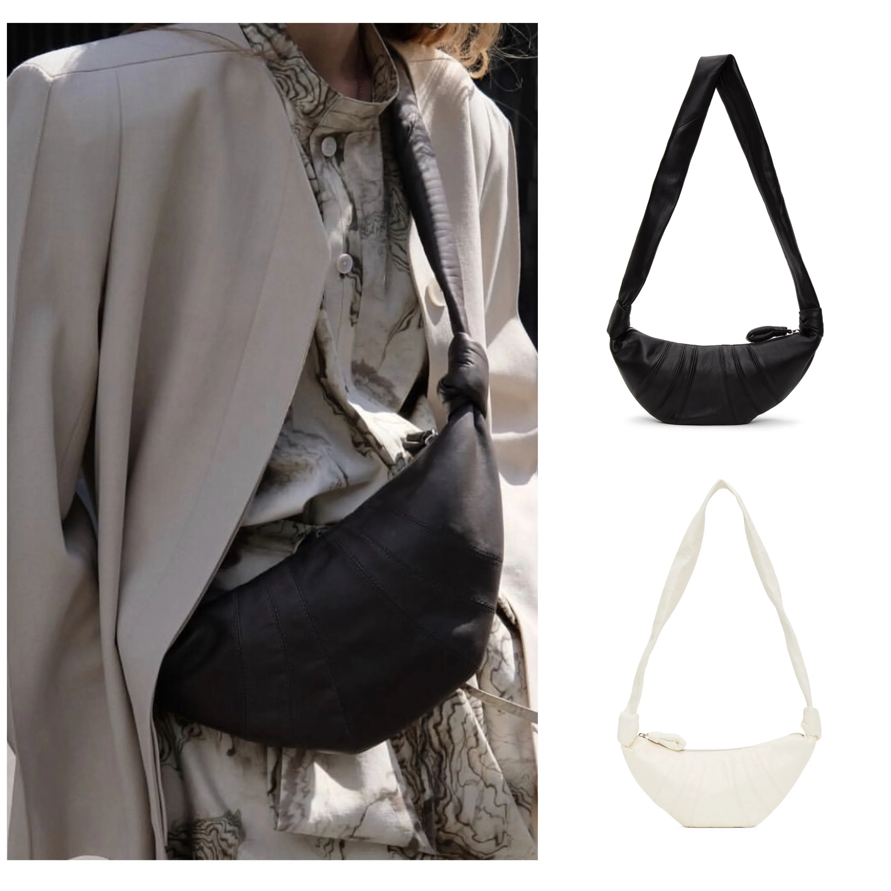 

lemaire croissant sheepskin can be praised mona with slung chest waist bag dumpling bag baguette women's bag