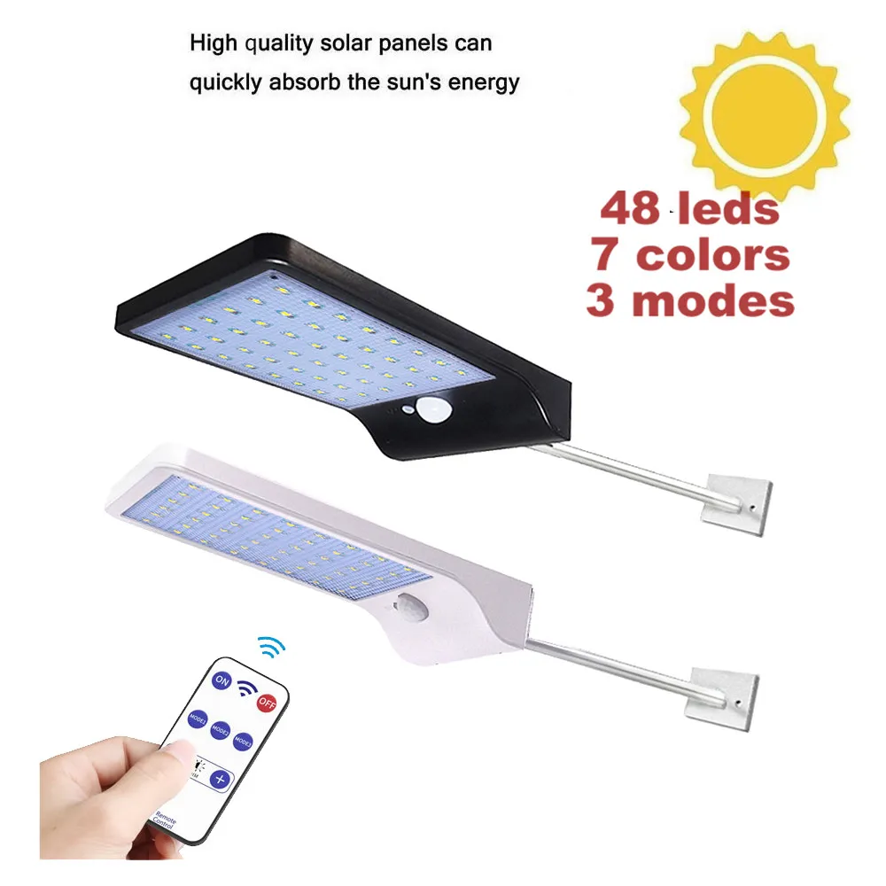 48 светодиодов Солнечная лампа садовый светильник с датчиком движения панель s