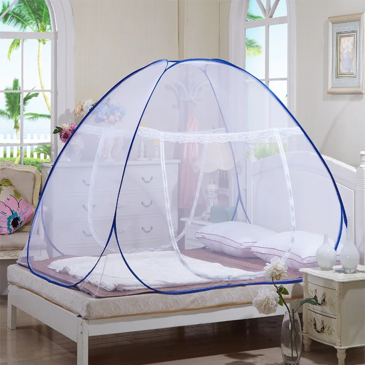 

Yurt mosquito net no installation steel wire bottom no bottom folding single double door magic mosquito net