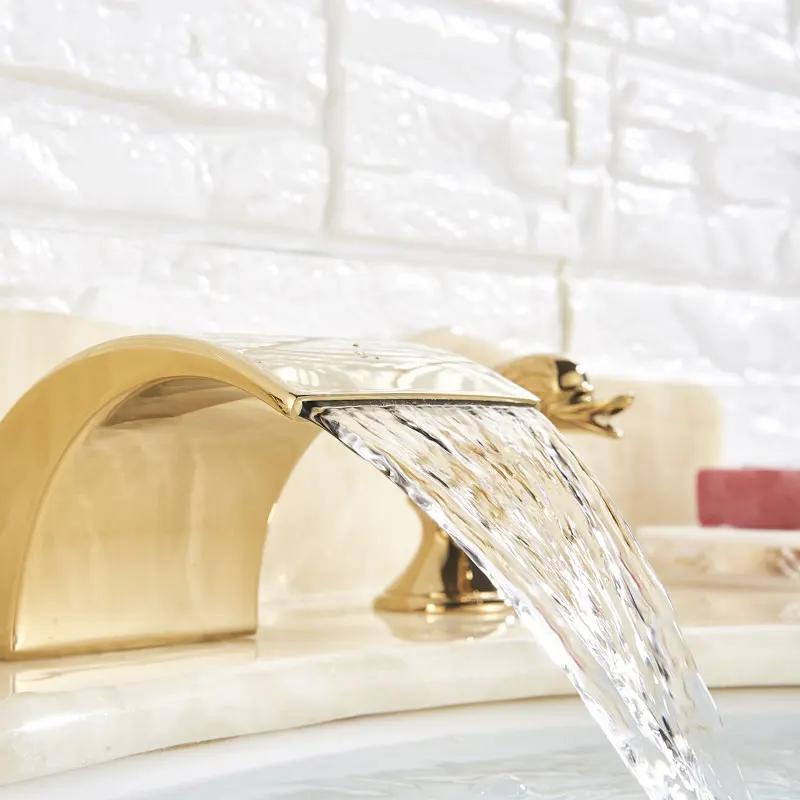 Imitation Waterfall Water Bathroom Sink Faucet Double Handle Basin Deck Installation Hot And Cold Bathtub | Обустройство дома