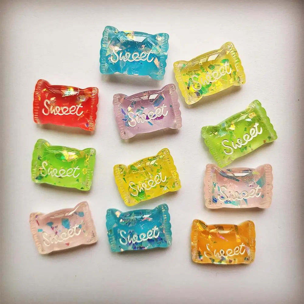 10 шт. 17*24 мм милые сахарные конфеты с плоским основанием из смолы шармы серьги