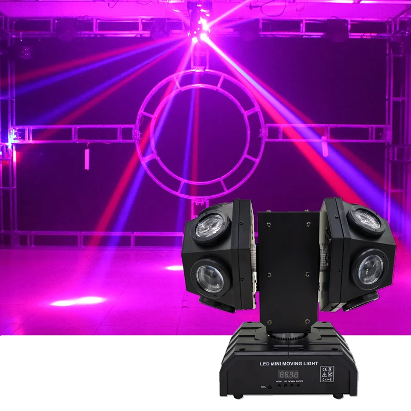 

Snelle Verzending Nieuwe Led 12 Dubbele Arm Moving Heads Voetbal Rgbw 4 In 1 Full Color Beam Stage Lamp Voor bruiloft Bar