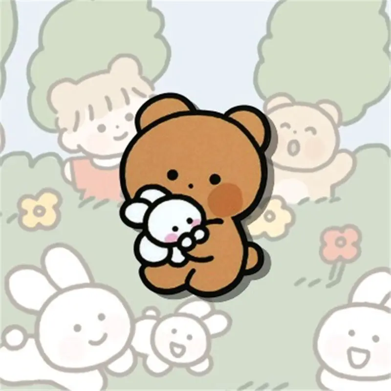 Акриловая брошь каваи значок кролика и медведя аниме для одежды рюкзака Женская