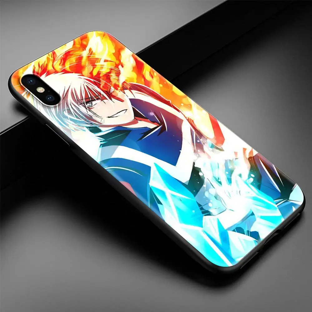 

Case for iPhone 7 8 11 12 Max Pro X XS Max XR SE(2020) 12 Mini 6 6S Plus Soft Black Phone Coque Shoto Todoroki