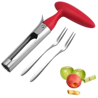 apple corer stainless steel apple core slicer cutter knife pear fruit vegetable corers remover kitchen tools with fruit fork