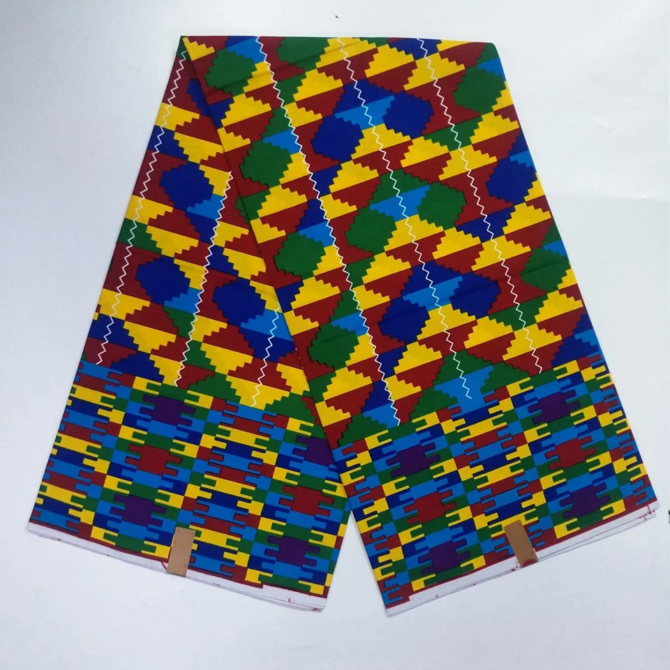 

New Kente Style African Graphic Print African Kente Print Fabric For Kente Dress/head wrap/Hair Bonnet T-4