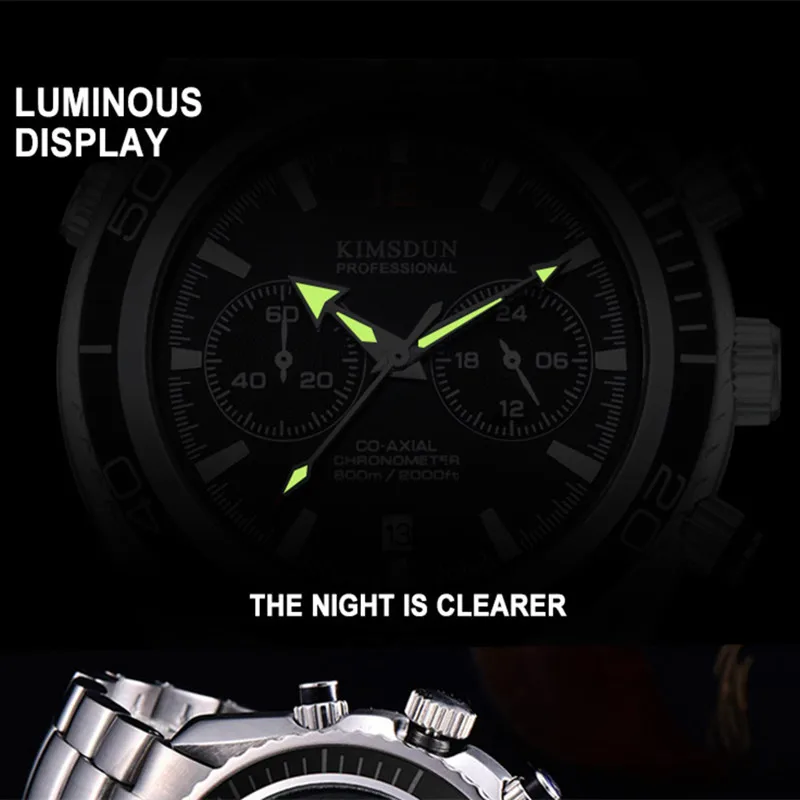 KIMSDUN модные роскошные брендовые многофункциональные спортивные часы мужские