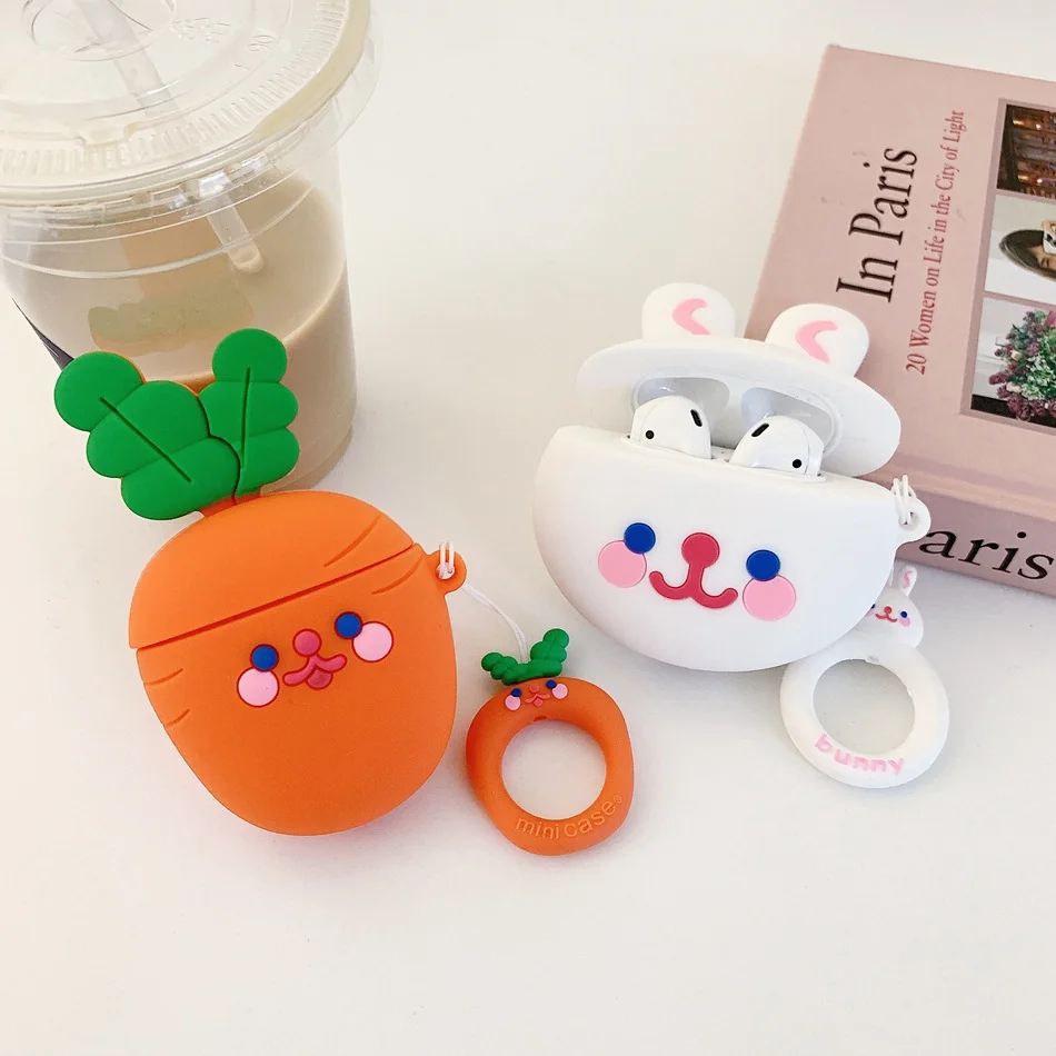 3D Забавный Японский комикс чехол для Airpods 2 силиконовый милый наушников Apple Air Pods 1