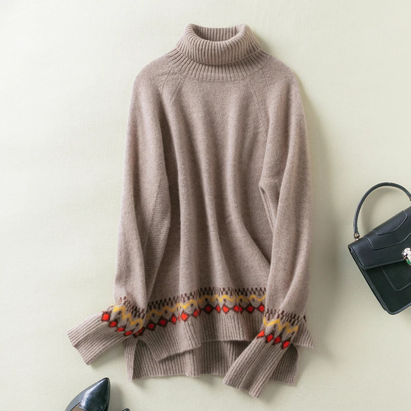 adishree 2020 woman winter 100% Cashmere sweaters and autumn knitted Pullovers High Quality Warm Female thickening Turtleneck