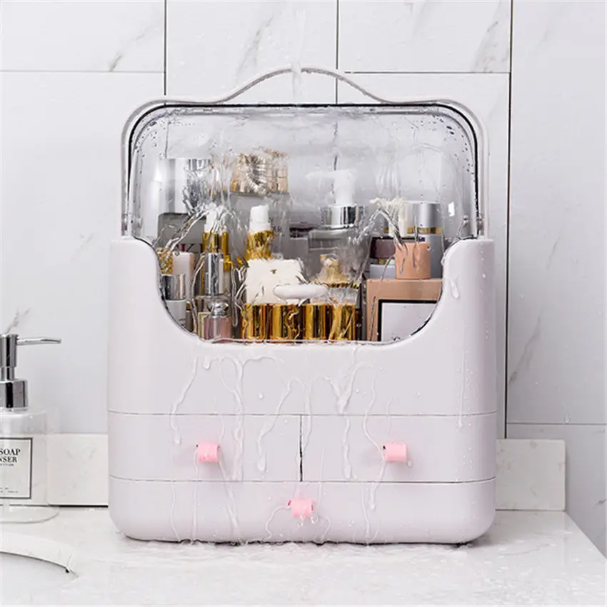 Чистая красная коробка для приема косметики пыленепроницаемый бытовой