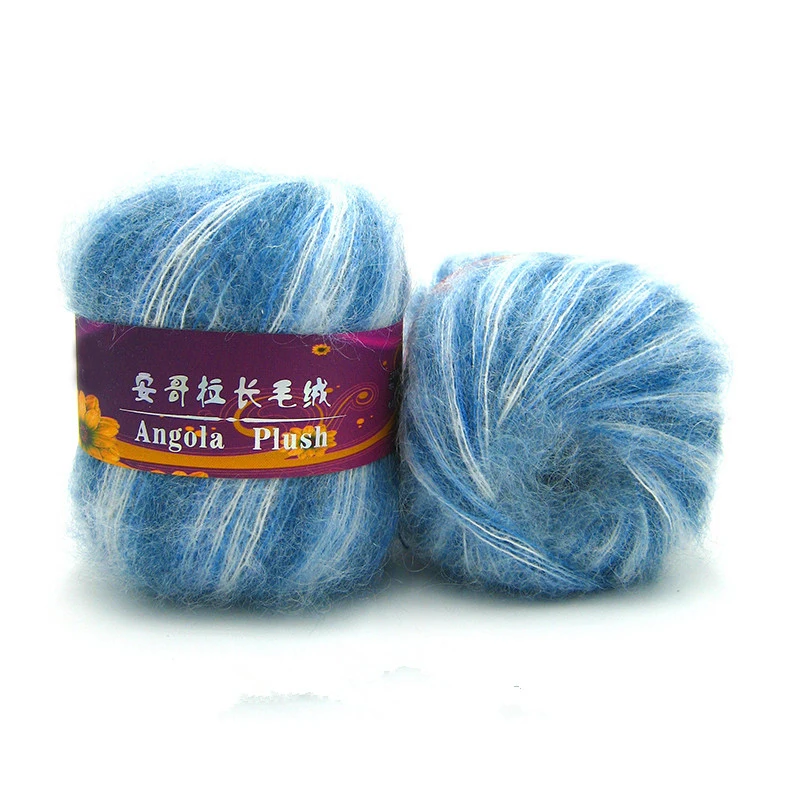 3 шара/лот 150 г Радужная тонкая Ангорская мохеровая пряжа ручной вязки плюшевая
