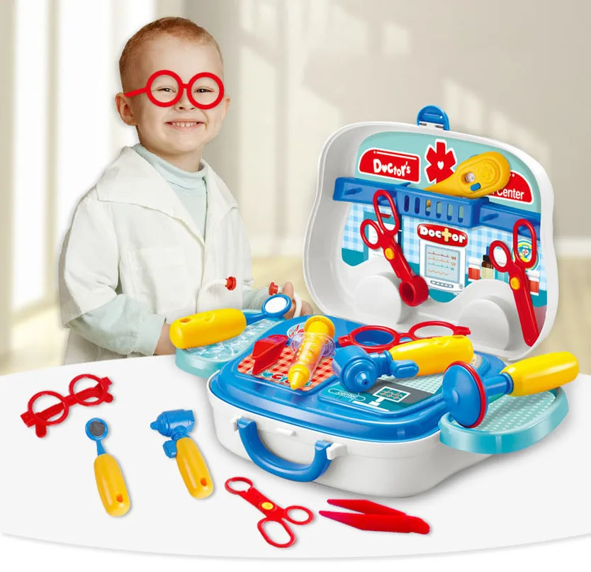 New Cosplay Game for Children Kitchen Tableware Dressing Table Repair Tools Doctors Portable Suitcase 5 Styles Set Kids Play Toy | Игрушки и