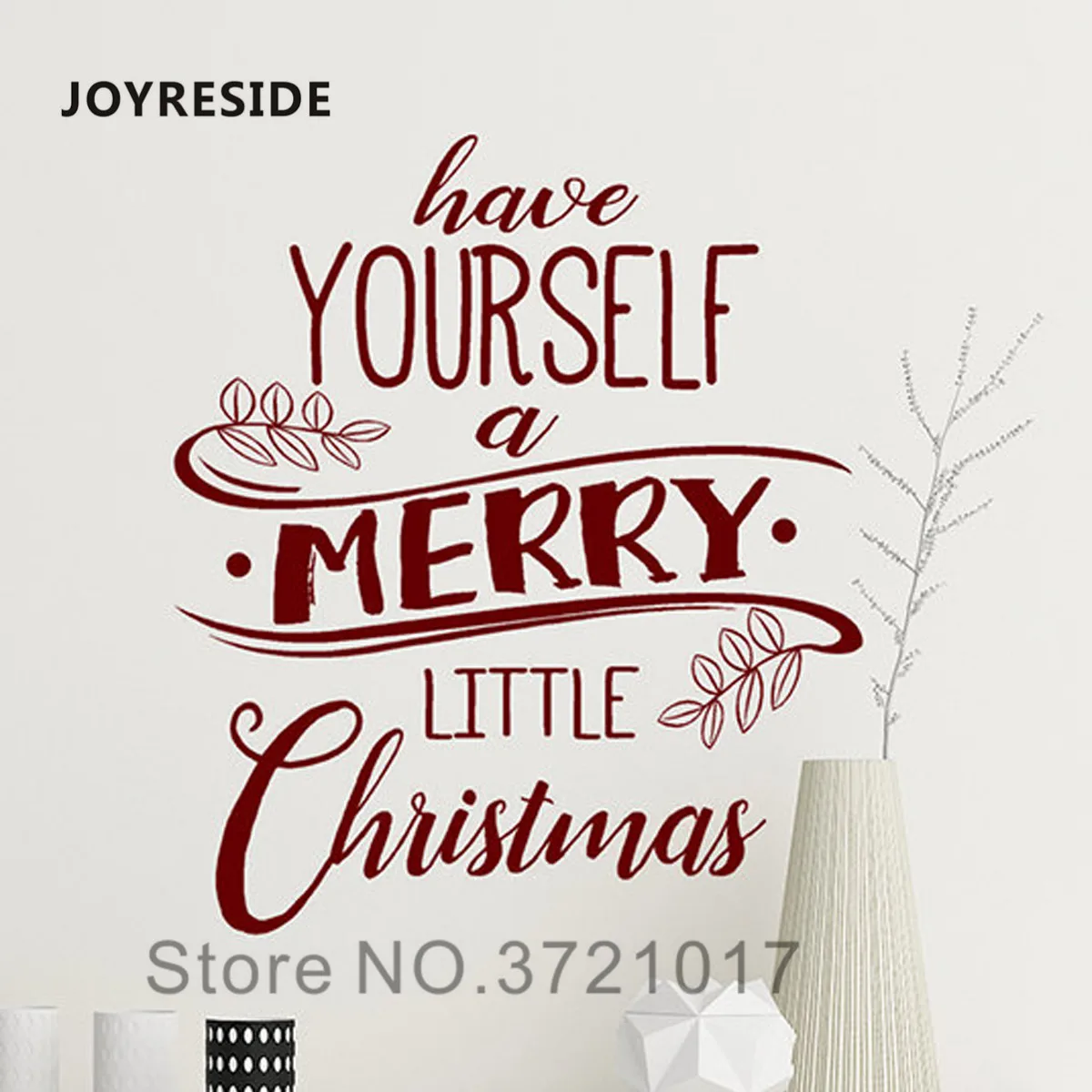 Рождественская Настенная Наклейка с надписью «Merry Christmas» Рождественская Настенная Наклейка с надписью «Merry Christmas»