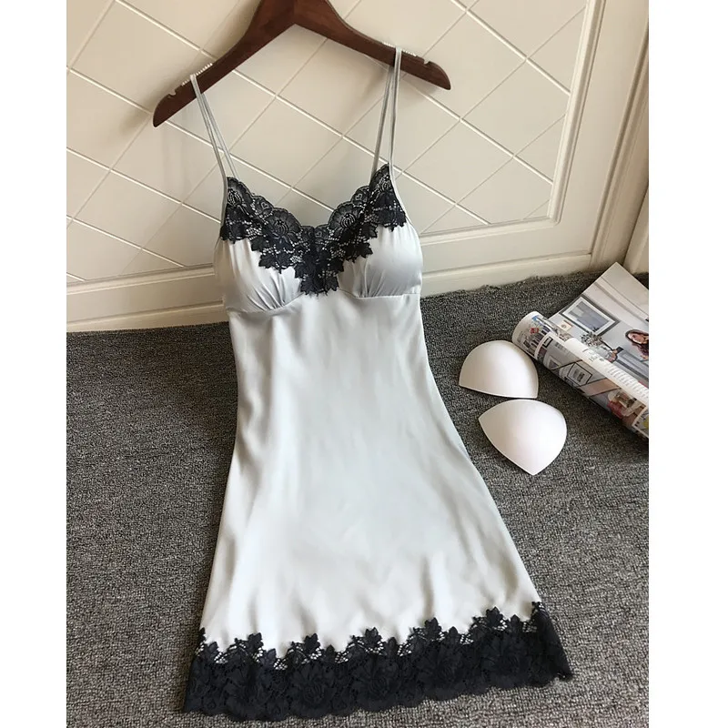 Женское сексуальное шелковое атласное нижнее белье с V-образным вырезом