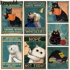 Винтажный металлический плакат с милым котом, постер с животными, зеленая Оловянная тарелка, настенное искусство, аксессуары для украшения бара, клуба, фермы, дома, бара, 20x30 см