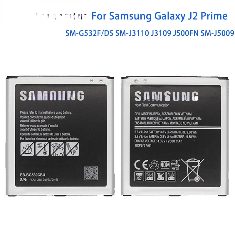 

Galaxy J3 2016 Phone Battery EB-BG530BBE For Samsung Galaxy J3 2016 G530 J2 Prime G532 SM-G532F J3110 G531 J5 2015 +NFC