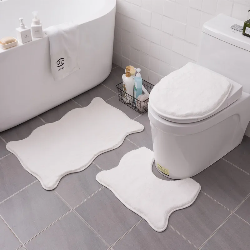 Пушистый коврик для ванной набор ковриков особой формы впитывающие влагу