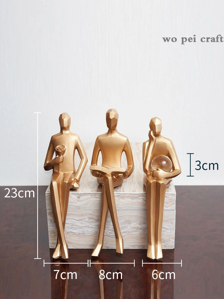 

Modern Abstract Figure Resin Portrait Ornaments Golden Decorative Crystal Ball Character Statue Desk Decor Home Decoration