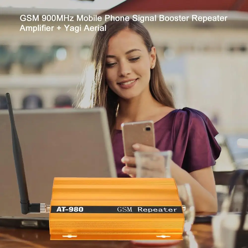 GSM 900 МГц Мобильный телефон усилитель сигнала повторитель+ Yagi антенна полный дуплексный Однопортовый дизайн AT-980