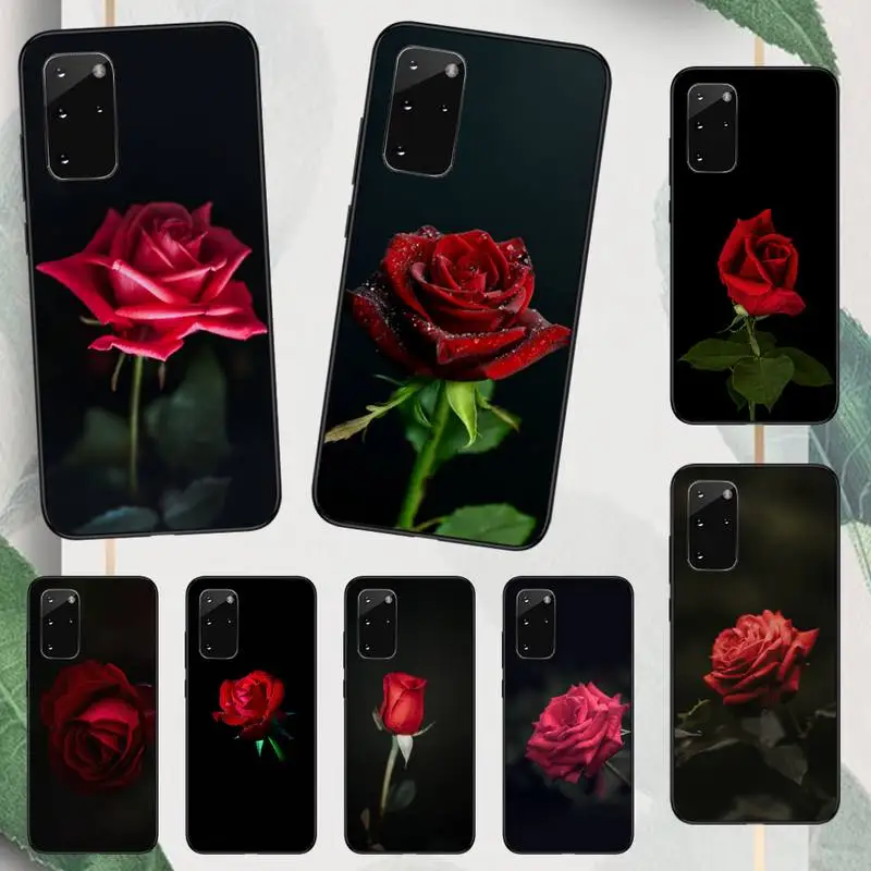 

Bright Red Rose Flowers Phone Case For Samsung galaxy A S note 10 7 8 9 20 30 31 40 50 51 70 71 21 s ultra plus